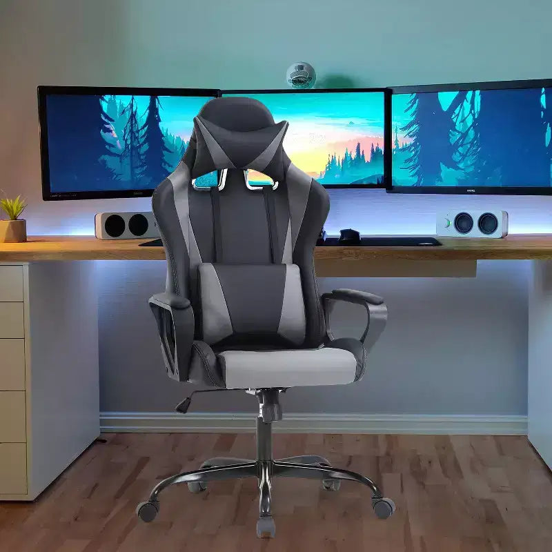 FDW Chaise de Bureau Chaise Gaming Chaise de Bureau Fauteuil de Direction avec Support Lombaire Tabouret Réglable Chaise d'Ordinateur Pivotante à Roulettes