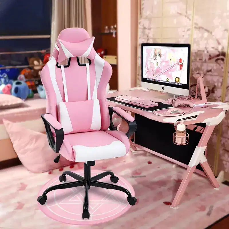 FDW Chaise de Bureau Chaise Gaming Chaise de Bureau Fauteuil de Direction avec Support Lombaire Tabouret Réglable Chaise d'Ordinateur Pivotante à Roulettes