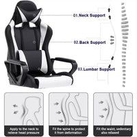 FDW Chaise de Bureau Chaise Gaming Chaise de Bureau Fauteuil de Direction avec Support Lombaire Tabouret Réglable Chaise d'Ordinateur Pivotante à Roulettes