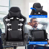 FDW Chaise de Bureau Chaise Gaming Chaise de Bureau Fauteuil de Direction avec Support Lombaire Tabouret Réglable Chaise d'Ordinateur Pivotante à Roulettes