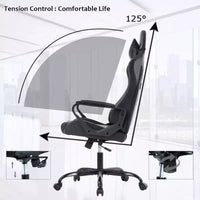 FDW Chaise de Bureau Chaise Gaming Chaise de Bureau Fauteuil de Direction avec Support Lombaire Tabouret Réglable Chaise d'Ordinateur Pivotante à Roulettes