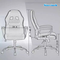 Chaise de bureau FDW Chaise de jeu pour PC Chaise de bureau pas chère en cuir PU Fauteuil de direction pour ordinateur Support lombaire pour femmes et hommes