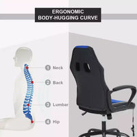 FDW Chaise de bureau gamer, Chaise de bureau ergonomique avec massage, Fauteuil de bureau en cuir PU avec support lombaire, appui-tête et accoudoirs