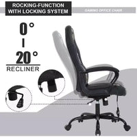 FDW Chaise de bureau gamer, Chaise de bureau ergonomique avec massage, Fauteuil de bureau en cuir PU avec support lombaire, appui-tête et accoudoirs