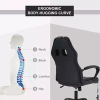FDW Chaise de bureau gamer, Chaise de bureau ergonomique avec massage, Fauteuil de bureau en cuir PU avec support lombaire, appui-tête et accoudoirs
