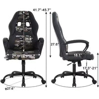FDW Chaise de bureau gamer, Chaise de bureau ergonomique avec massage, Fauteuil de bureau en cuir PU avec support lombaire, appui-tête et accoudoirs