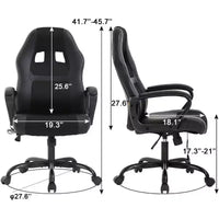 FDW Chaise de bureau gamer, Chaise de bureau ergonomique avec massage, Fauteuil de bureau en cuir PU avec support lombaire, appui-tête et accoudoirs