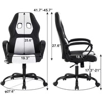 FDW Chaise de bureau gamer, Chaise de bureau ergonomique avec massage, Fauteuil de bureau en cuir PU avec support lombaire, appui-tête et accoudoirs