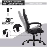 FDW Chaise de bureau gamer, Chaise de bureau ergonomique avec massage, Fauteuil de bureau en cuir PU avec support lombaire, appui-tête et accoudoirs