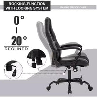 FDW Chaise de bureau gamer, Chaise de bureau ergonomique avec massage, Fauteuil de bureau en cuir PU avec support lombaire, appui-tête et accoudoirs