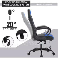 FDW Chaise de bureau gamer, Chaise de bureau ergonomique avec massage, Fauteuil de bureau en cuir PU avec support lombaire, appui-tête et accoudoirs