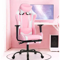 FDW Chaise de Bureau Gaming Fauteuil de Bureau Chaise de Direction Ergonomique en Cuir PU à Dossier Haut avec Support Lombaire et Repose-Pieds