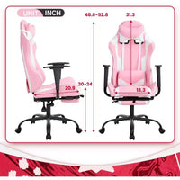 FDW Chaise de Bureau Gaming Fauteuil de Bureau Chaise de Direction Ergonomique en Cuir PU à Dossier Haut avec Support Lombaire et Repose-Pieds