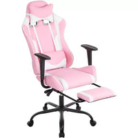 FDW Chaise de Bureau Gaming Fauteuil de Bureau Chaise de Direction Ergonomique en Cuir PU à Dossier Haut avec Support Lombaire et Repose-Pieds