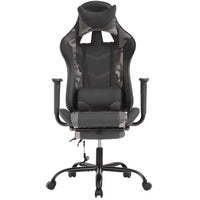 FDW Chaise de jeu de course, Chaises de jeu vidéo avec bureau d'ordinateur, Support lombaire et appui-tête en cuir PU, Siège pivotant à 360°
