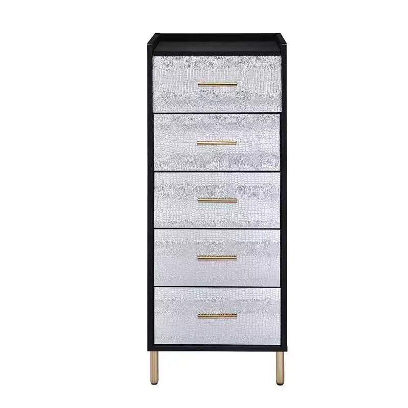 Armoires Myles 17 po - Acme Furniture : cadre métallique, rangement à bijoux 5 portes, sans montage requis