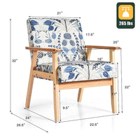 Gymax Lot de 2 fauteuils d'appoint rembourrés pour bureau à domicile avec bois – 25 x 26,5 x 32