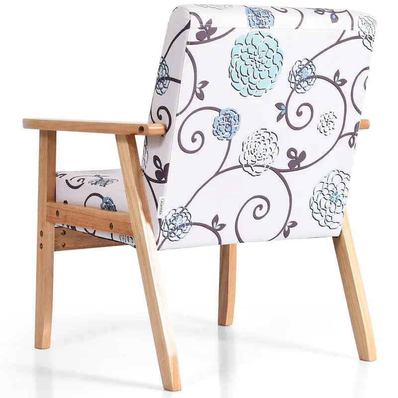 Gymax Lot de 2 fauteuils d'appoint rembourrés pour bureau à domicile avec bois – 25 x 26,5 x 32
