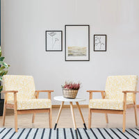 Gymax Lot de 2 fauteuils d'appoint rembourrés pour bureau à domicile avec bois – 25 x 26,5 x 32