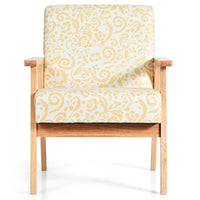Gymax Lot de 2 fauteuils d'appoint rembourrés pour bureau à domicile avec bois – 25 x 26,5 x 32