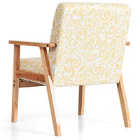 Gymax Lot de 2 fauteuils d'appoint rembourrés pour bureau à domicile avec bois – 25 x 26,5 x 32