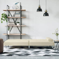 vidaXL Canapé-lit pliant avec porte-gobelets en similicuir - 78,7 x 35 x 27,6