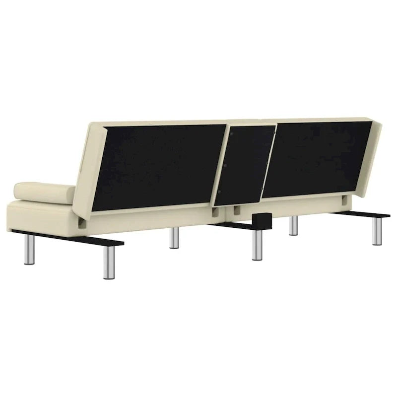 vidaXL Canapé-lit pliant avec porte-gobelets en similicuir - 78,7 x 35 x 27,6