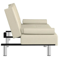 vidaXL Canapé-lit pliant avec porte-gobelets en similicuir - 78,7 x 35 x 27,6