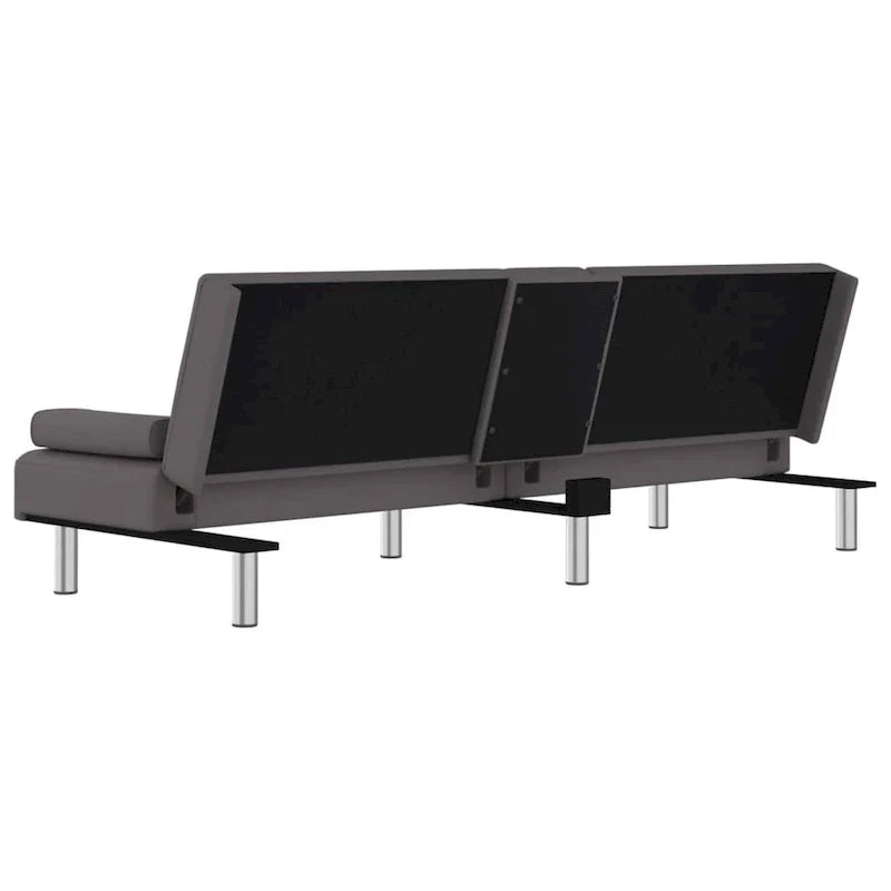 vidaXL Canapé-lit pliant avec porte-gobelets en similicuir - 78,7 x 35 x 27,6