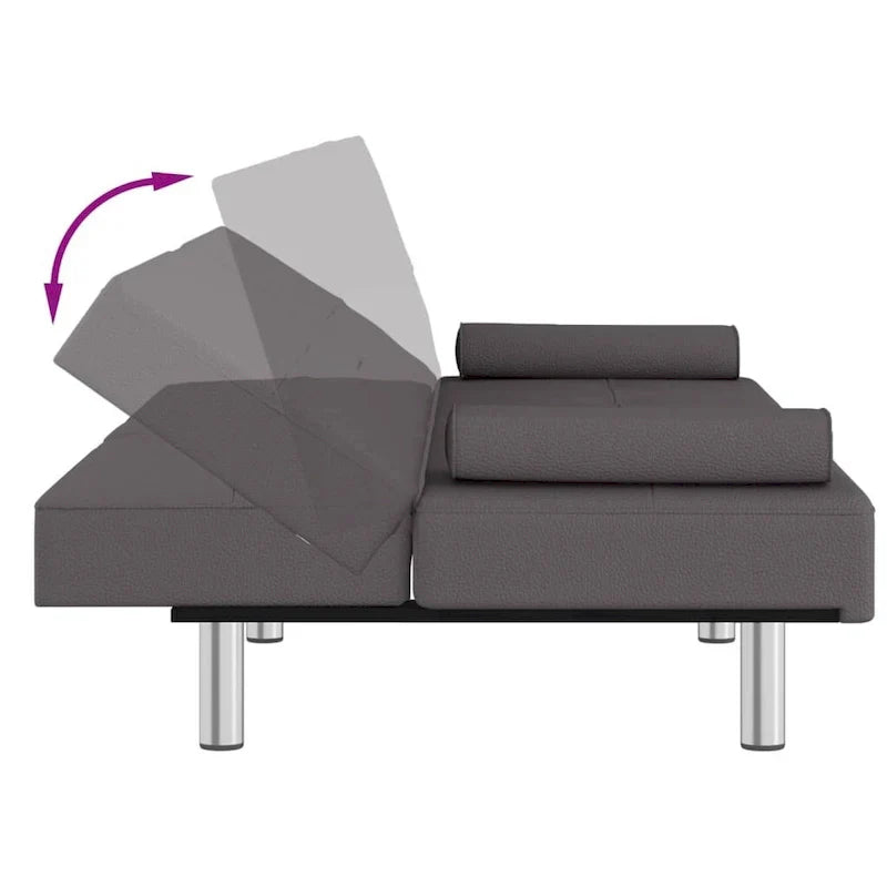 vidaXL Canapé-lit pliant avec porte-gobelets en similicuir - 78,7 x 35 x 27,6