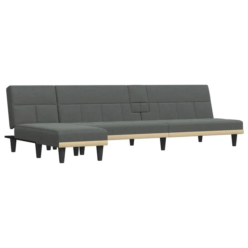 Canapé-lit d'angle vidaXL Gris foncé 255 x 140 x 70 cm Tissu - 255 x 140 x 70