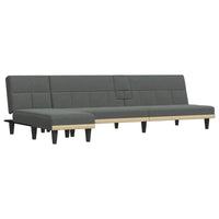 Canapé-lit d'angle vidaXL Gris foncé 255 x 140 x 70 cm Tissu - 255 x 140 x 70