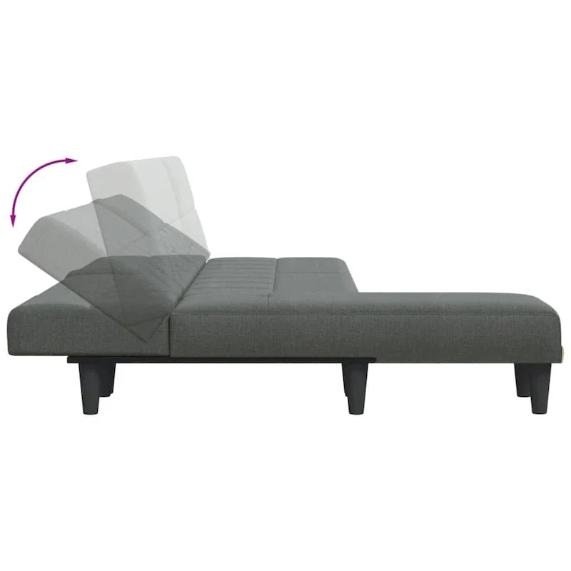 Canapé-lit d'angle vidaXL Gris foncé 255 x 140 x 70 cm Tissu - 255 x 140 x 70