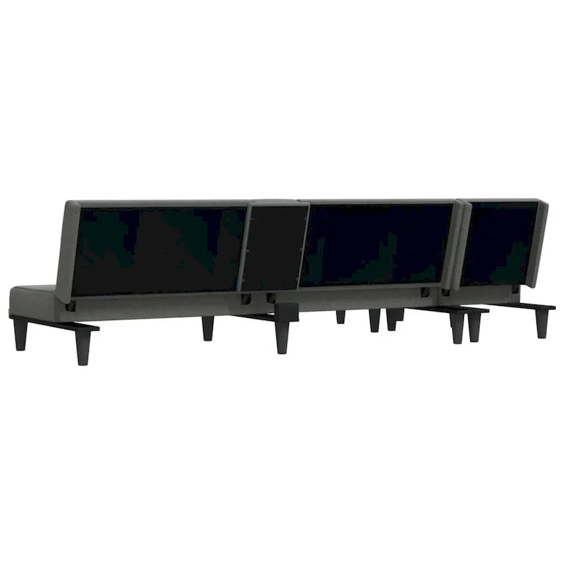 Canapé-lit d'angle vidaXL Gris foncé 255 x 140 x 70 cm Tissu - 255 x 140 x 70