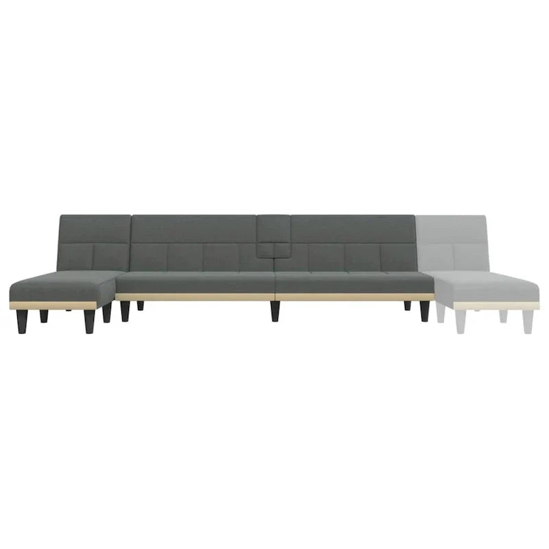 Canapé-lit d'angle vidaXL Gris foncé 255 x 140 x 70 cm Tissu - 255 x 140 x 70