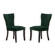 Chaises de salle à manger sans accoudoirs en velours avec clous décoratifs en bois 37 Vert et marron Lot de 2