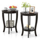 Costway Lot de 2 tables de bout à 2 étages, rondes, compactes, pour canapé ou chevet de 45 cm – Voir détails