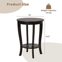 Costway Lot de 2 tables de bout à 2 étages, rondes, compactes, pour canapé ou chevet de 45 cm – Voir détails