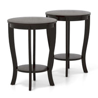 Costway Lot de 2 tables de bout à 2 étages, rondes, compactes, pour canapé ou chevet de 45 cm – Voir détails