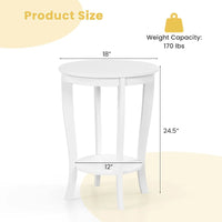Costway Lot de 2 tables de bout à 2 étages, rondes, compactes, pour canapé ou chevet de 45 cm – Voir détails