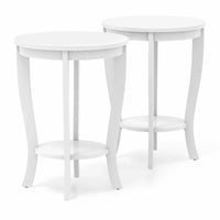 Costway Lot de 2 tables de bout à 2 étages, rondes, compactes, pour canapé ou chevet de 45 cm – Voir détails