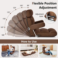 Fauteuil canapé pliant réglable avec dossier inclinable en 6 positions – 80 x 72,4 x 75 cm
