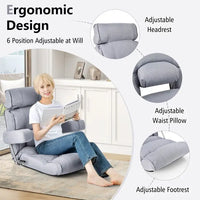 Fauteuil canapé pliant réglable avec dossier inclinable en 6 positions – 80 x 72,4 x 75 cm