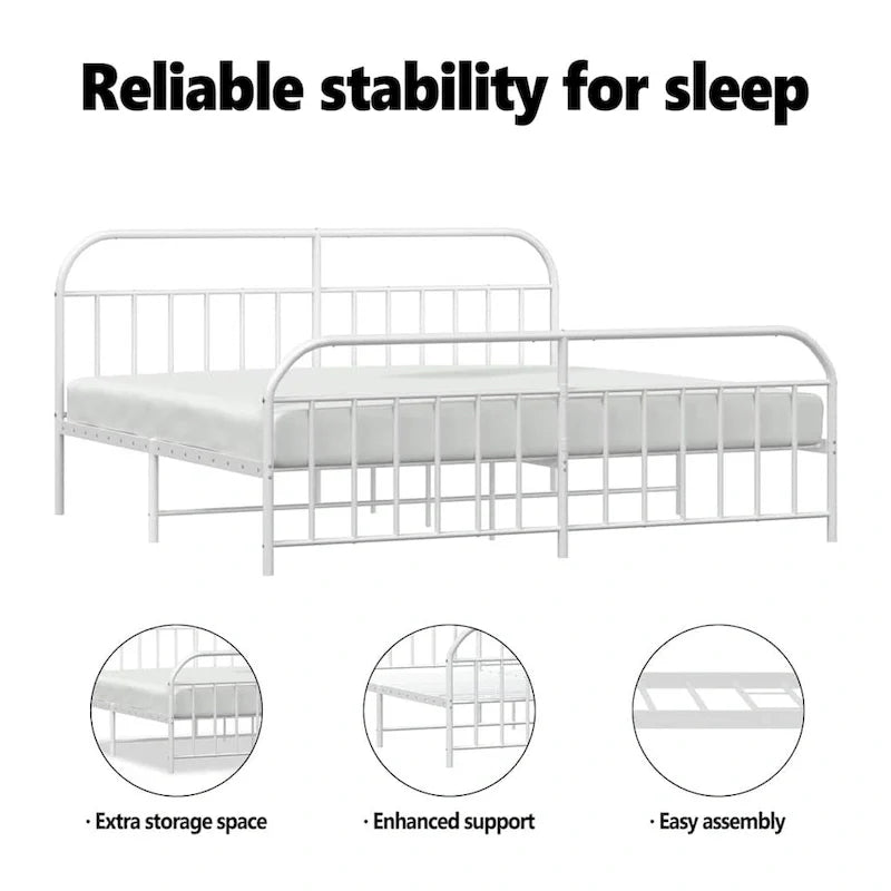 vidaXL Cadre de lit métallique 12 pouces sans matelas