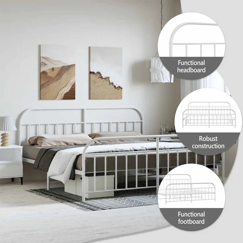 vidaXL Cadre de lit métallique 12 pouces sans matelas
