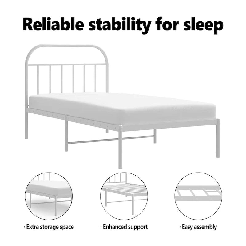 vidaXL Cadre de lit métallique 12 pouces sans matelas