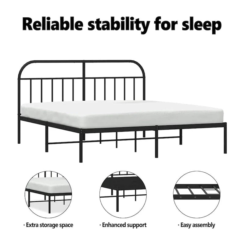 vidaXL Cadre de lit métallique 12 pouces sans matelas