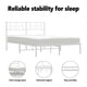 vidaXL Cadre de lit en métal blanc pleine grandeur de 12 pouces sans matelas - 77,2 x 55,9 x 35,4