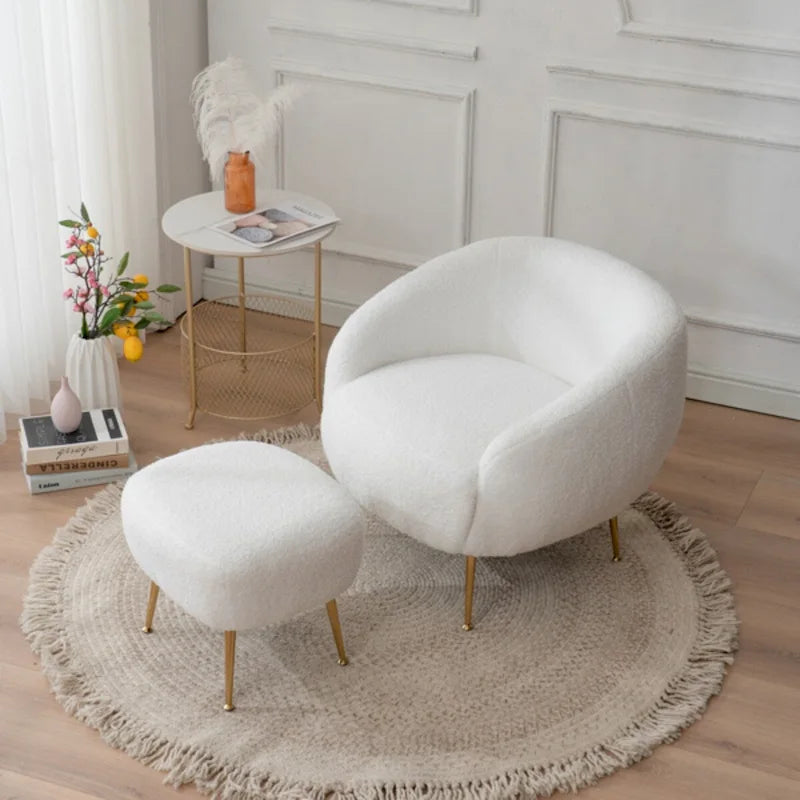 Fauteuil barillet moderne avec ottoman, confortable et élégant, idéal pour les petits espaces - 31,4 (L) x 29,5 (l) x 25,6 (H)
