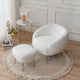 Fauteuil barillet moderne avec ottoman, confortable et élégant, idéal pour les petits espaces - 31,4 (L) x 29,5 (l) x 25,6 (H)